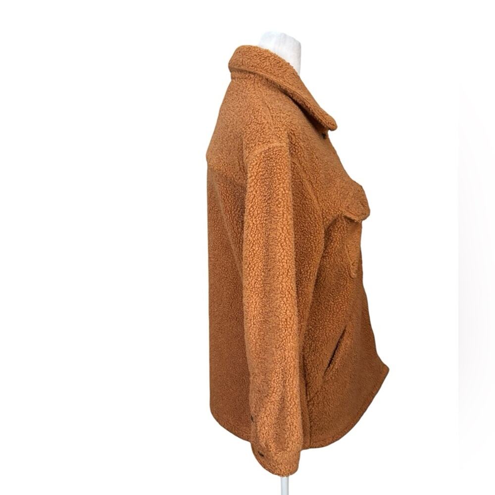 Marine Layer Eden Sherpa Overshirt Women's Orange/Brown Shacket Size Small - Picture 5 of 11